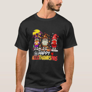 ハッピー ハロサン ノーム かわいい ノーム 秋 ハロウィン 女性 少女 Tシャツ