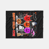 ハッピー ハローウィン 面白い ハロウィン グラス ワイン 飲酒 フリースブランケット (正面(横))