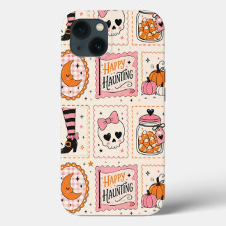 ハッピー・ハンティング・ピンク・スカルスタンプケース iPhone 13ケース