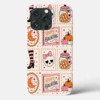 ハッピー・ハンティング・ピンク・スカルスタンプケース iPhone 13 PROケース