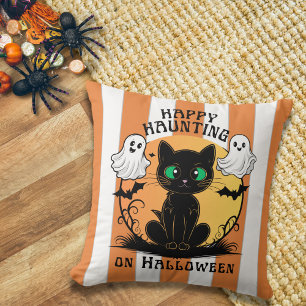 ハッピー・ハンティング・ブラックキャット・ハロウィンピロー クッション