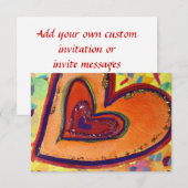 ハッピー ハーツ オーダーメイド 小さな招待状または招待カード 招待状 (正面/裏面)