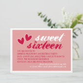 ハッピー ハーツ スウィート シックスティーン バースデー パーティー 招待状 (スタンド正面)