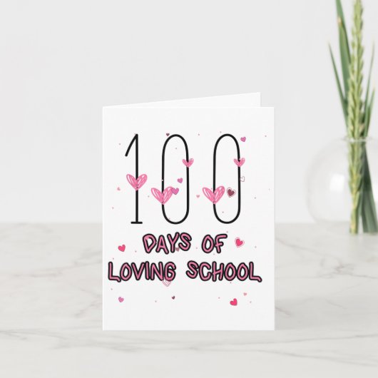 ハッピー ハート 教師 バレンタイン かわいい 100 日間の愛 カード (正面)