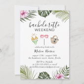 ハッピー・バチェロレッテ・ウィークエンドの予定 | 南国ビーチ 招待状 (正面)