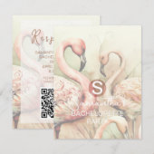 ハッピー・バチェロレッテ・パーティー・イベントQRコード・レスポンス・カード 出欠カード (正面/裏面)