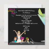 ハッピー・バチェロレッテ・パーティー・リムジン・カー・カクテル 招待状 (裏面)