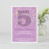 ハッピー バブル！ カラフルな年齢別の誕生日パーティー 招待状 (スタンド正面)