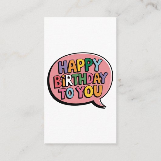 ハッピー バブル 誕生日 エンクロージャーカード (正面)