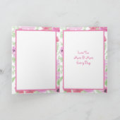 ハッピー・バレンタインデー　かわいいピンクの花 カード (内部)