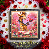 ハッピー バレンタインデー キリン スクエア壁時計