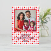 ハッピー・バレンタインデー ハート カスタム フォト アンド テキスト シーズンカード (スタンド正面)