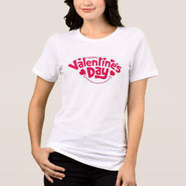 ハッピー バレンタインデー 可愛い 赤いハート トライブレンドTシャツ