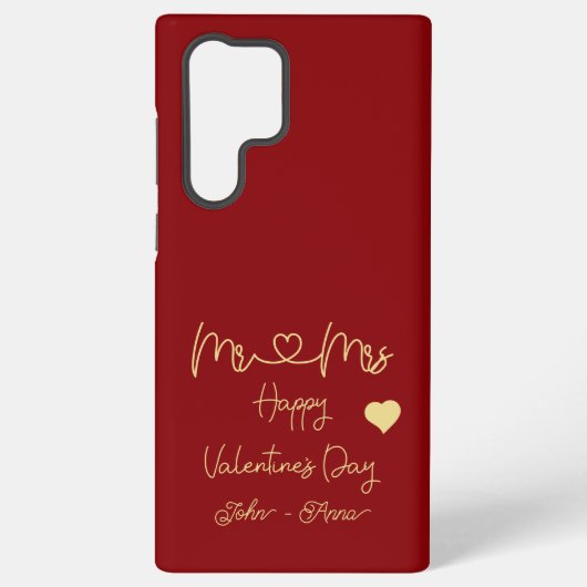ハッピー バレンタインデー Mr & Mrs Samsung Galaxyケース (裏面)