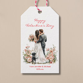 ハッピー バレンタイン デーの写真イラスト 新婚夫婦 ギフトタグ