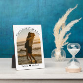 ハッピー バレンタイン デー カップル フォト アーチ ミニマル フォトプラーク (側面)