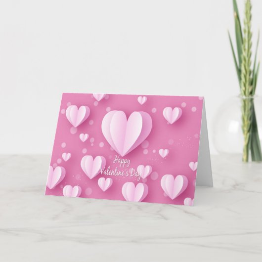 ハッピー・バレンタイン・デー - ハートのエア・バルーンズ ３ シーズンカード (正面)