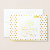 ハッピー・バレンタイン・デー ラブリー エレガント クラシック 箔カード (封筒付き正面)