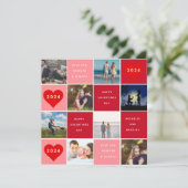 ハッピー バレンタイン デー 写真グリッド シーズンカード (スタンド正面)