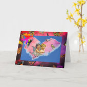 ハッピー バレンタイン デー 折りたたみ グリーティング カード (黄色い花)