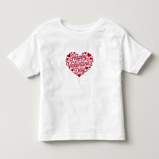 ハッピー バレンタイン ハート タイポグラフィー - 赤い愛 トドラーTシャツ