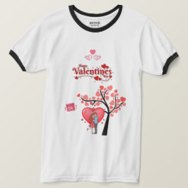 ハッピー バレンタイン's デー ロマンチックなカップル tシャツ