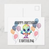「ハッピー・バースデー」エイリアン・ポストカード ポストカード (正面/裏面)