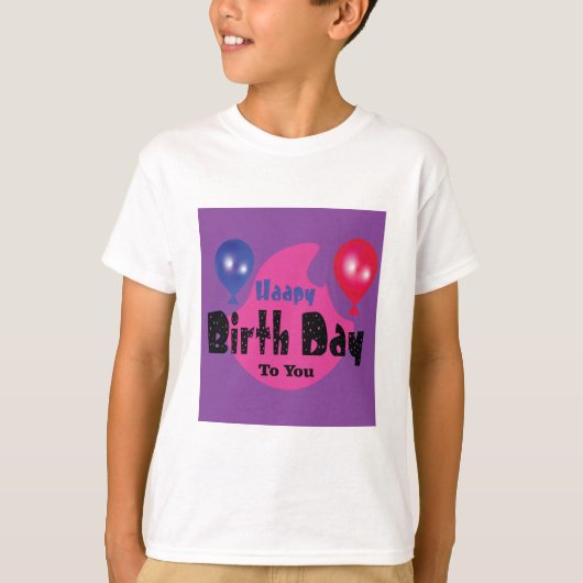 ハッピー・バースデー - カラフルなお祝いパーティーデザイン Tシャツ (正面)