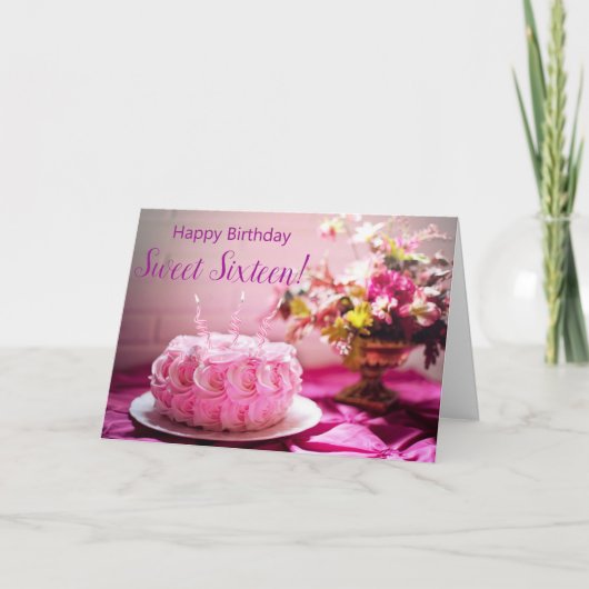 ハッピー バースデー スイート16 16歳の誕生日カード カード (正面)