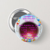 「ハッピー・バースデー・トゥ・ユー」アートプリント 缶バッジ (正面&裏面)