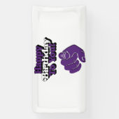 ハッピー・バースデー・トゥ・ユー パープル 2x1 ヴィニール バナー 横断幕 (縦)