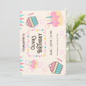 ハッピー・バースデー ピンクの招待状 招待状 (スタンド正面)