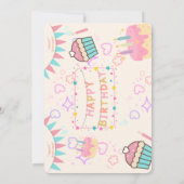 ハッピー・バースデー ピンクの招待状 招待状 (裏面)