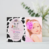 ハッピー バースデー フォト 1歳 招待状 (スタンド正面)