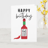 ハッピー・バースデー・ホット・スタッフ | 面白い誕生日カード カード (黄色い花)