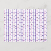 ハッピー バースデー ワン 水彩 パープル リボン 招待状 (裏面)