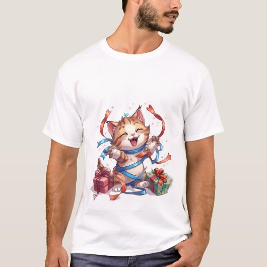 ハッピー・バースデー・子猫のお祝い✨🎉 Tシャツ (正面)