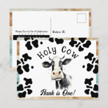 ハッピー バースデー 牛 水彩 1歳