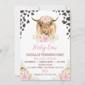 ハッピー バースデー 私の1歳の女の子の招待状 招待状 (正面)