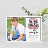 ハッピー バースデー 私はカウガール 1歳の誕生日パーティー 招待状 (スタンド正面)