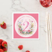 ハッピー・バースデー！2歳の誕生日おめでとう！特製のフェアリー・プリンセス・ドレス スタンダードカクテルナプキン (インサイチュ)