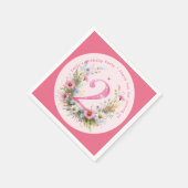 ハッピー・バースデー！2歳の誕生日おめでとう！特製のフェアリー・プリンセス・ドレス スタンダードカクテルナプキン (角)