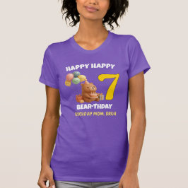 ハッピー バースデー 7歳の誕生日お母さんテディベア Tシャツ