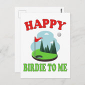 ハッピー・バーディー・トゥ・ミー - ゴルファーのための面白いゴルフ誕生日 ポストカード (正面/裏面)