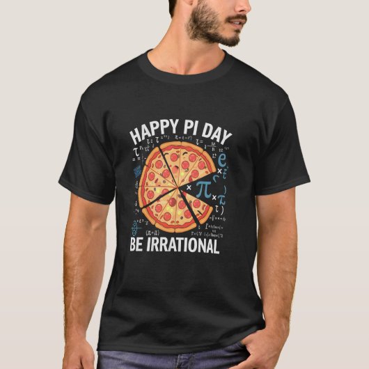 ハッピー・パイ・デー 無理数好き 数学教師 Tシャツ (正面)