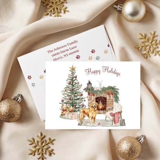 ハッピー・パウリデイズ・ドッグ・デザイン - ゴールデン・レトリーバー シーズンカード