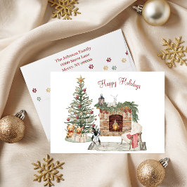 ハッピー・パウリデイズ・ドッグ・デザイン - ボストン・テリア シーズンカード