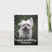 ハッピー・パウリデイズ モダンでエレガントな犬のクリスマス シーズンカード (正面)