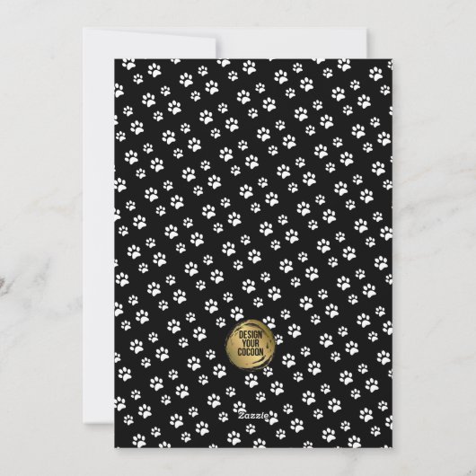 ハッピー・パウリデイズ 1枚の写真 モダンでエレガントな犬のホリデー シーズンカード (裏面)