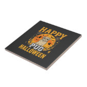 ハッピー・パグ・ハロウィン・スプーキー・ドッグデザイン1 タイル (側面)